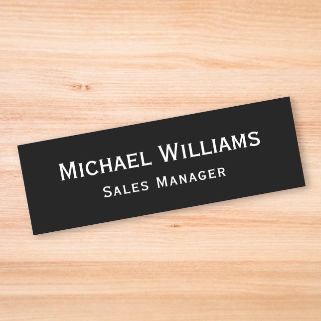 Modern Classic Black Business Staff Employee ID Name Tag (Modern Classic Black Business Staff Employee ID Name Tag)