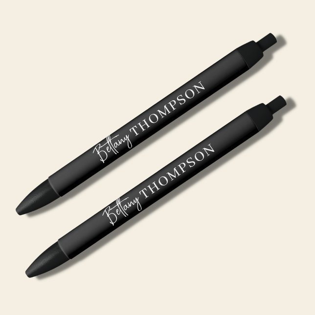 Modern Classic Black & Script Monogram Pen (Creator Uploaded)