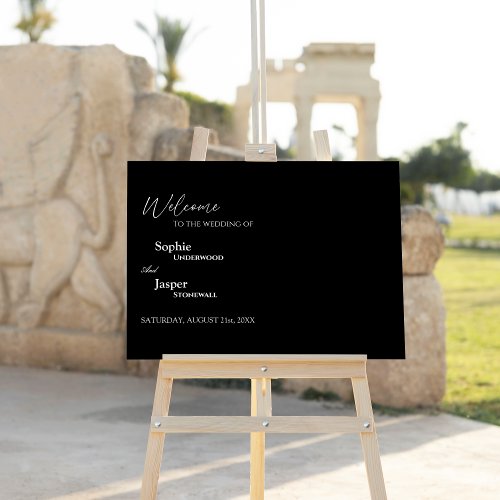 Modern Classic Black Wedding Welcome Sign