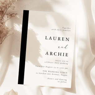 Modern Classic Black & White Wedding Invitation