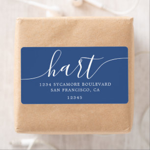 Modern Classic Blue Family Return Address Label