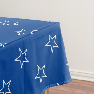 Modern classic blue & white stars pattern  tablecloth