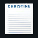 Modern Classic Bold Navy Blue Kids Teacher Boy Notepad<br><div class="desc">Modern Classic Bold Navy Blue Bold Font Typography Kids Teacher Boy Notepad</div>
