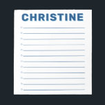 Modern Classic Bold Navy Blue Kids Teacher Boy Notepad<br><div class="desc">Modern Classic Bold Navy Blue Bold Font Typography Kids Teacher Boy Notepad</div>
