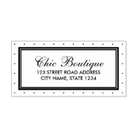 Modern Classic Border Polka Dot Business Address Self-inking Stamp