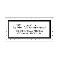 Modern Classic Border Polka Dot Family Address Self-inking Stamp