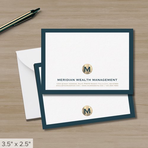 Modern Classic Business Monogram Note Cards