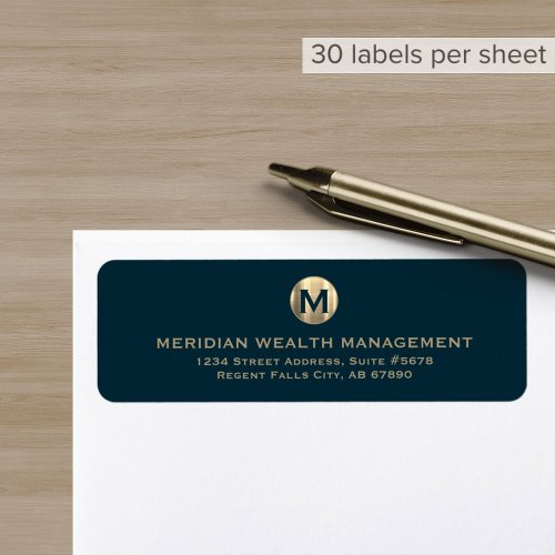 Modern Classic Business Monogram Return Address Label
