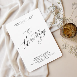 Modern Classic Calligraphy White The Wedding of Invitation