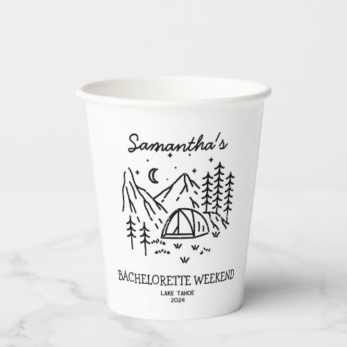 Modern Classic Camping Bachelorette Party Nature Paper Cups