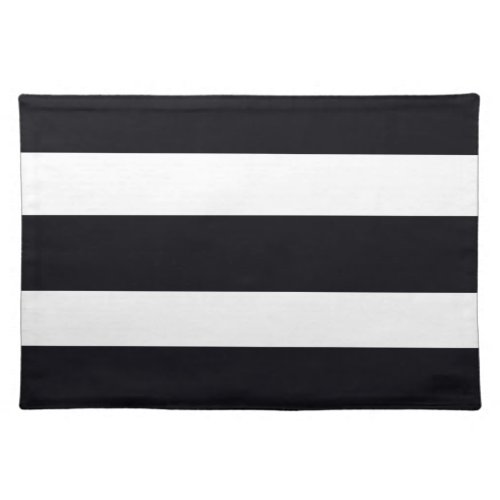 Modern Classic Chic Black And White Striped Cloth Placemat