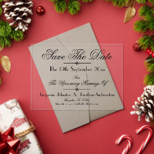Modern Classic Chic Wedding Save The Date Acrylic Invitations