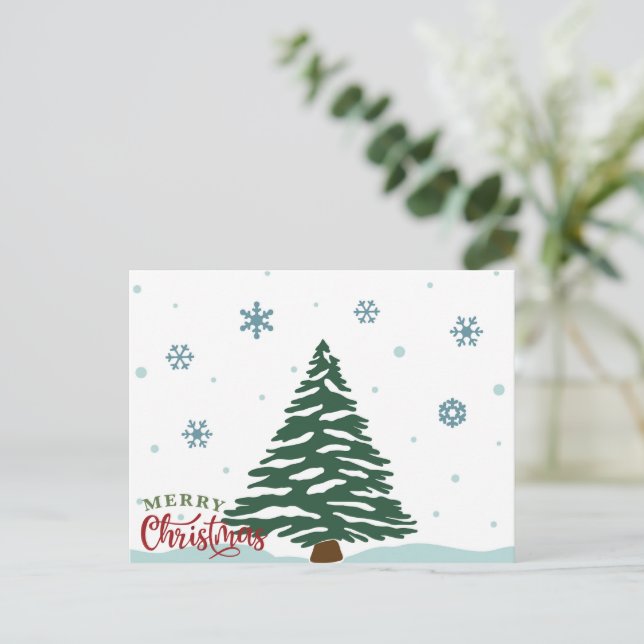Modern Classic Christmas Card, Custom Christmas  Holiday Postcard (Standing Front)