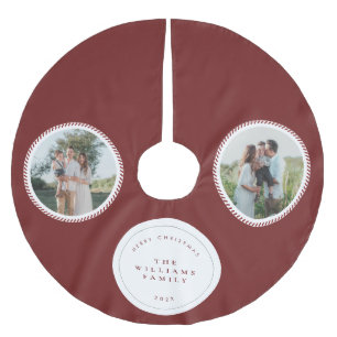 Modern Classic Christmas Photo Elegant Brushed Polyester Tree Skirt