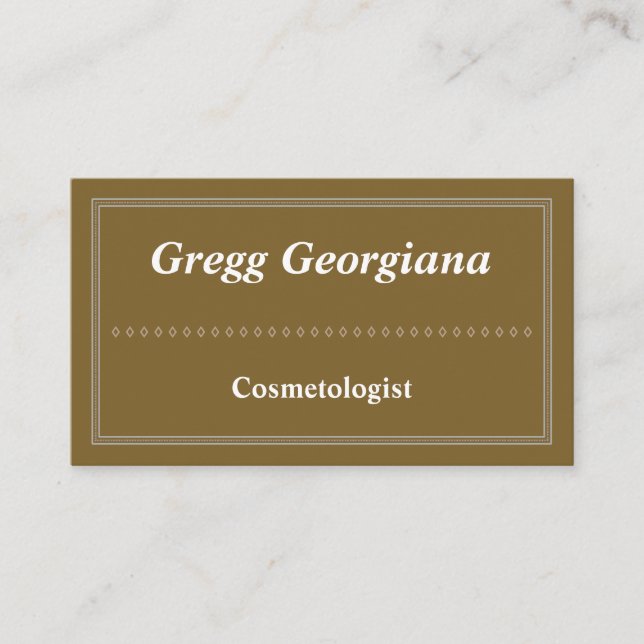 Modern & Classic Cosmetologist Business Card (Front)