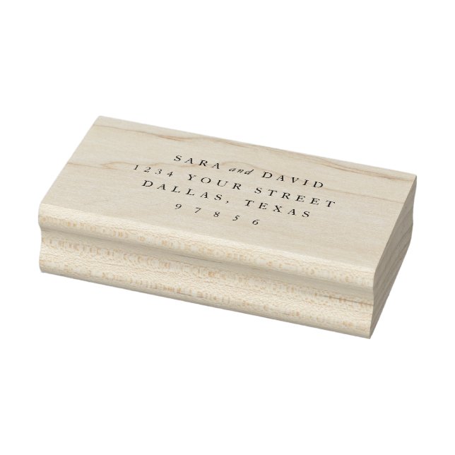 Modern Classic Couple Envelope Return Address Rubber Stamp (Stamp)