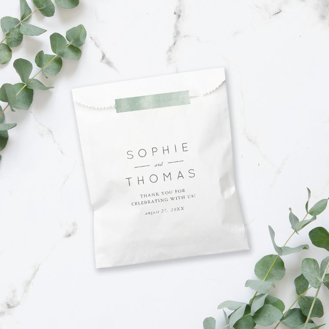 Modern Classic Couples Names Thank You Wedding Favor Bag (Creator Uploaded)