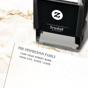Modern Classic Custom Name Return Address Self-inking Stamp