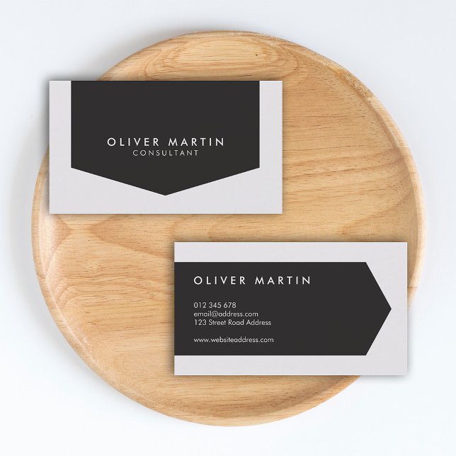 Modern Classic Dark and Light Grey Business Card (Creator Uploaded)