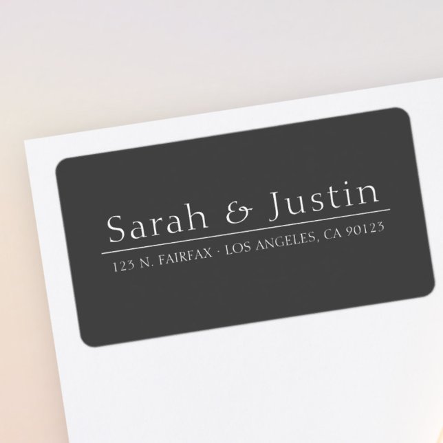 Modern Classic Dark Grey Wedding Return Address, Label (Creator Uploaded)