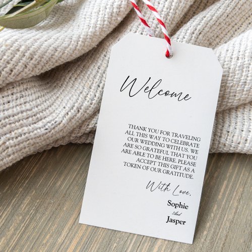 Modern Classic Destination Wedding Welcome Gift Tags