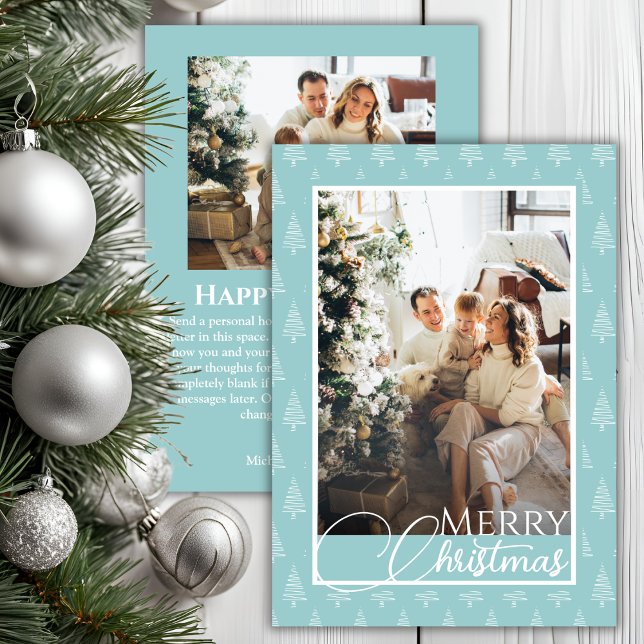 Modern Classic Double Sided Family Photo Christmas Holiday Card (Modern Classic Double Sided Family Photo Christmas Holiday Card)