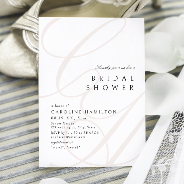 Modern Classic Elegance Calligraphy Bridal Shower Invitation (Modern Classic Elegance Calligraphy Bridal Shower Invitation)