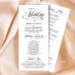 Modern Classic Elegance, Wedding Ceremony Program<br><div class="desc">Wedding Ceremony Program Card,  in Elegant Classy white and black theme. It is designed with scroll accent that can be personalised with custom/ personalised text for your bridal party,  ceremony details,  memorial notes and thank you message.</div>