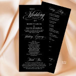 Modern Classic Elegance, Wedding Ceremony Program<br><div class="desc">Wedding Ceremony Program Card,  in Elegant Classy Black and white theme. It is designed with scroll accent that can be personalised with custom/ personalised text for your bridal party,  ceremony details,  memorial notes and thank you message.</div>
