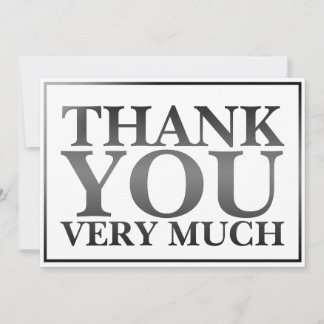 Modern Classic Elegant Black Printed Thank You