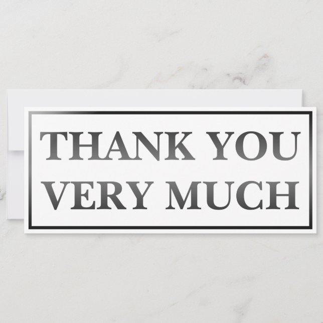 Modern Classic Elegant Black Printed Thank You   (Front)