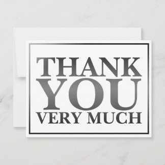 Modern Classic Elegant Black Printed Thank You  