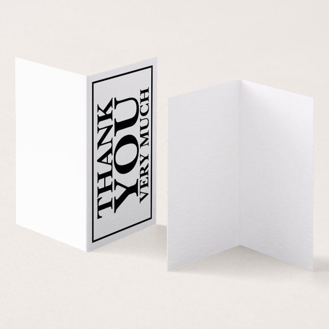 Modern Classic Elegant Black Printed Thank You   (Inside and Outside)