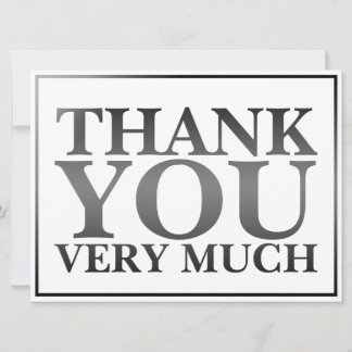 Modern Classic Elegant Black Printed Thank You  