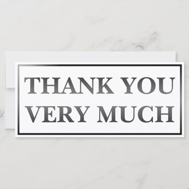 Modern Classic Elegant Black Printed Thank You   (Front)