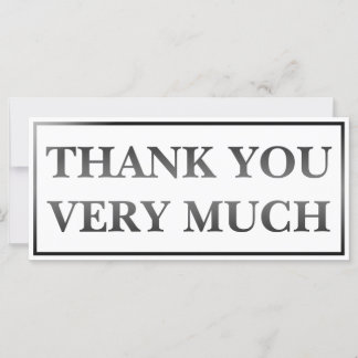 Modern Classic Elegant Black Printed Thank You