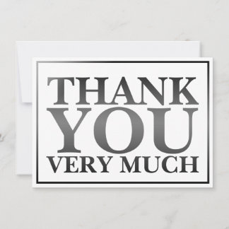 Modern Classic Elegant Black Printed Thank You  