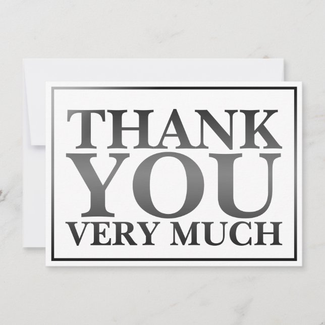 Modern Classic Elegant Black Printed Thank You   (Front)