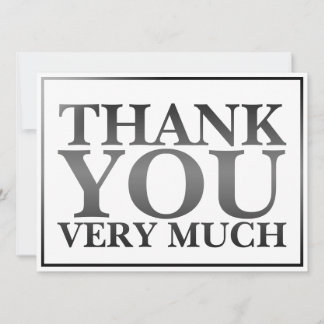 Modern Classic Elegant Black Printed Thank You  