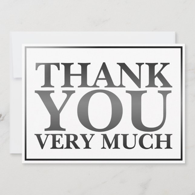 Modern Classic Elegant Black Printed Thank You   (Front)