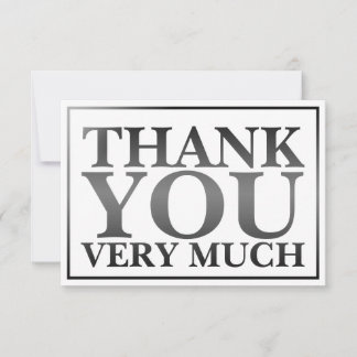 Modern Classic Elegant Black Printed Thank You  