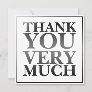 Modern Classic Elegant Black Printed Thank You  