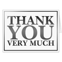 Modern Classic Elegant Black Printed Thank You  