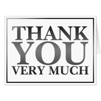 Modern Classic Elegant Black Printed Thank You Card