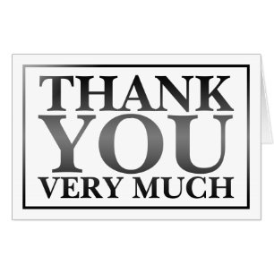 Modern Classic Elegant Black Printed Thank You   Card