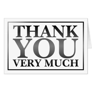 Modern Classic Elegant Black Printed Thank You Card