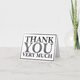 Modern Classic Elegant Black Printed Thank You Card