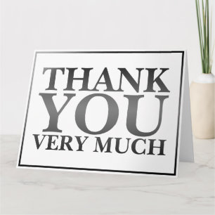 Modern Classic Elegant Black Printed Thank You   Card