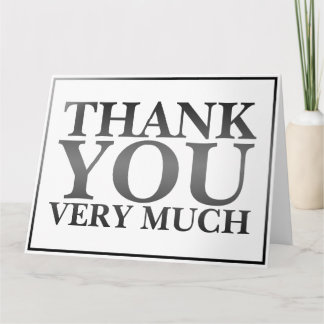 Modern Classic Elegant Black Printed Thank You Card