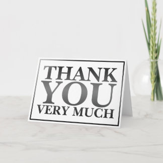 Modern Classic Elegant Black Printed Thank You   Card